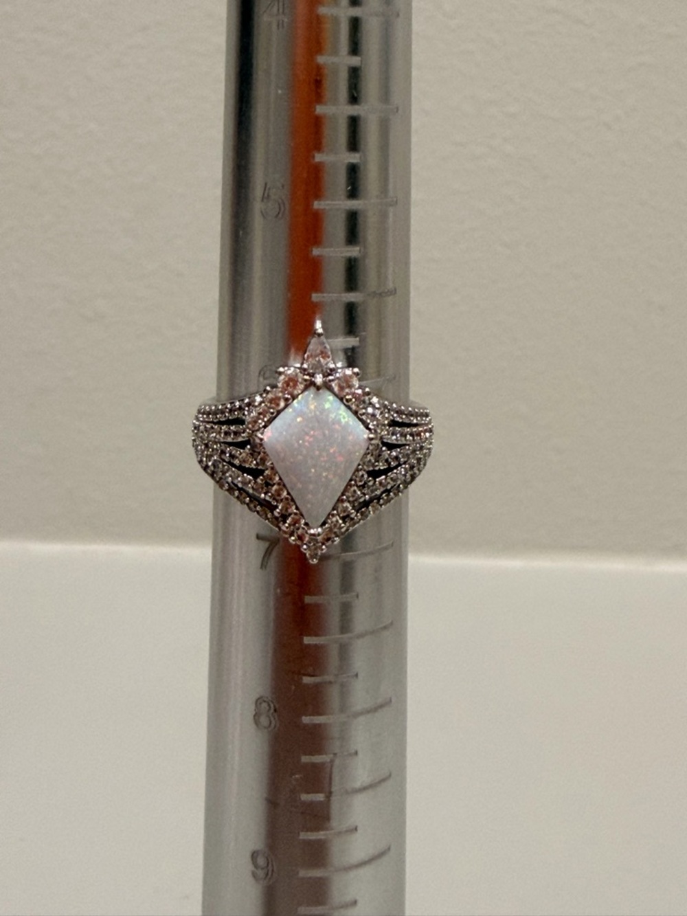Bomb Party NWOT! Marquise Opal Halo Ring in White and Silver-Tone